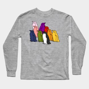 Full Color Penguin Party Long Sleeve T-Shirt